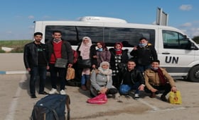 لجنة الشباب الإستشارية بُعيد عودتهم الى قطاع غزة