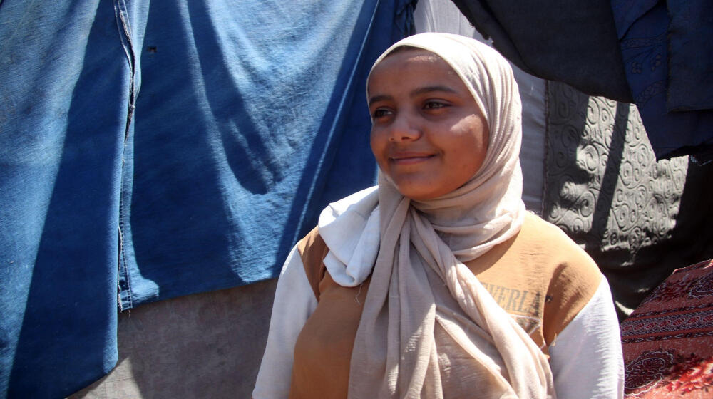 Aya, 15, Gaza Strip, has been engaged in youth-led initiative "Girls' Tent" funded by Education Above All